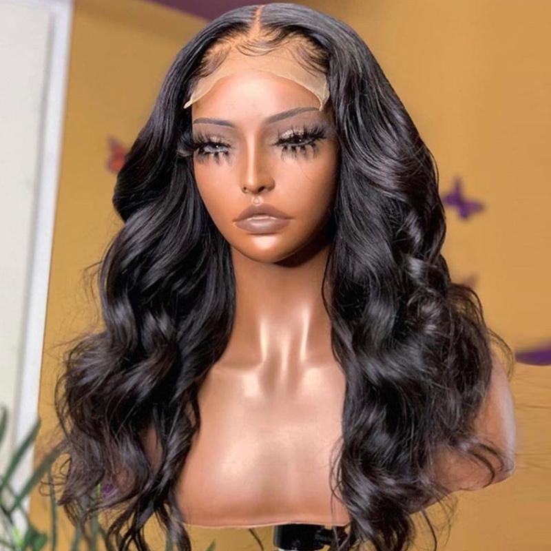 Nulace 13x4 glueless lace front wig body wave natural black gallery