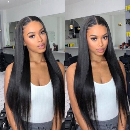 Nulace 13x4 glueless lace front wig straight natural black gallery