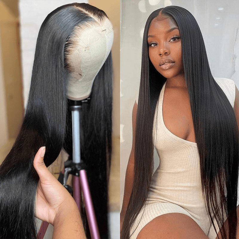 Nulace 13x4 glueless lace front wig straight natural black gallery
