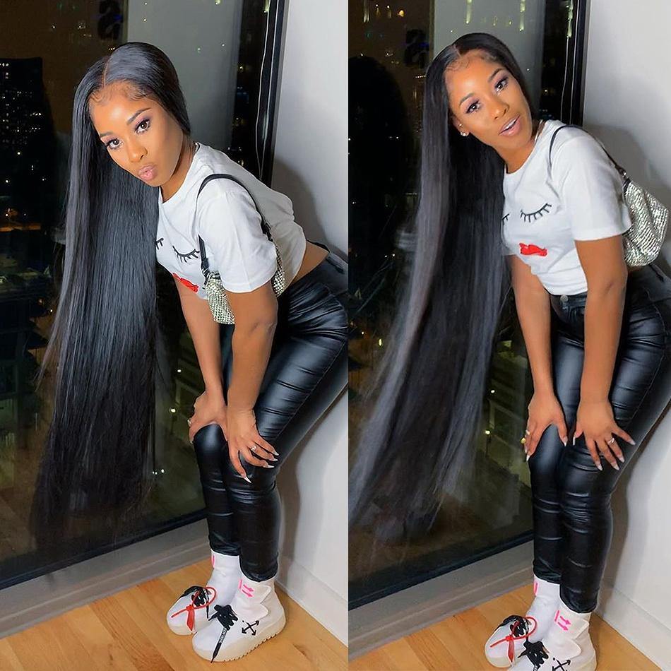 Nulace 13x4 glueless lace front wig straight natural black gallery