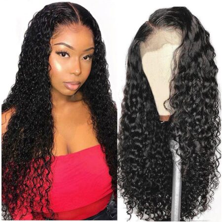 Nulace 13x4 glueless lace front wig water wave natural black gallery
