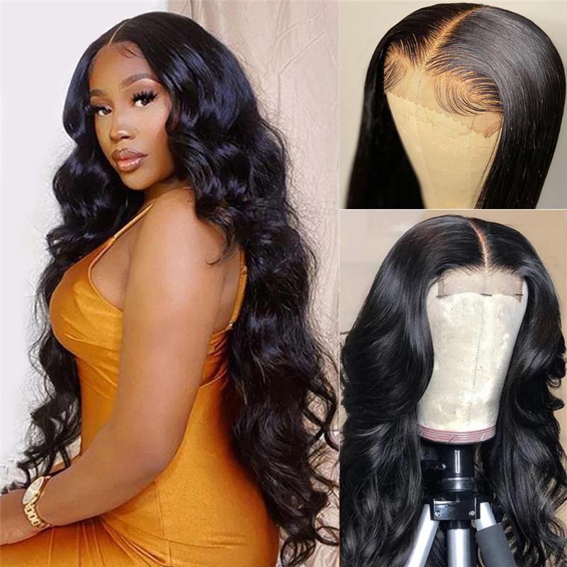 Nulace 4x4 glueless closure wig body wave natural black gallery