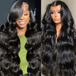 Nulace 4x4 glueless closure wig body wave natural black