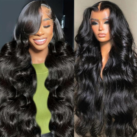 Nulace 4x4 glueless closure wig body wave natural black