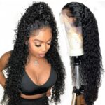 Nulace 4x4 glueless closure wig deep wave natural black