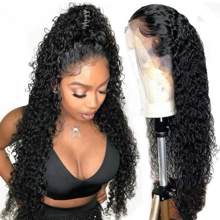 Nulace 4x4 glueless closure wig deep wave natural black