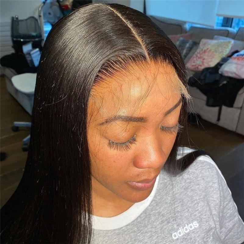 Nulace 4x4 glueless closure wig straight natural black gallery
