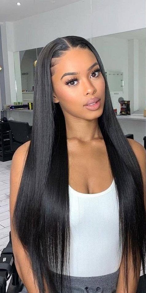 Glueless human hair wig model